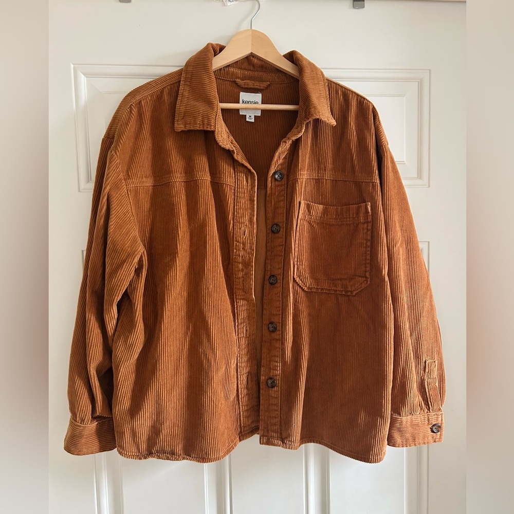 Kenzie Corduroy ShirtJacket Rust Button Casual Fall, Winter, Spring Women’s M